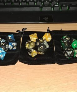 SmartDealsPro 5 x 7-Die Double-Colors Polyhedral Dice Sets with Pouches for D&D DND RPG MTG Dungeon and Dragons Table Board Roll Playing Games D4 D6 D8 D10 D% D12 D20 5-color Sets 98 71EMlCSzJLL