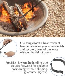 Epica Fireplace Tongs, 26" Long, Log Grabber 29 71ENCZFv2sL