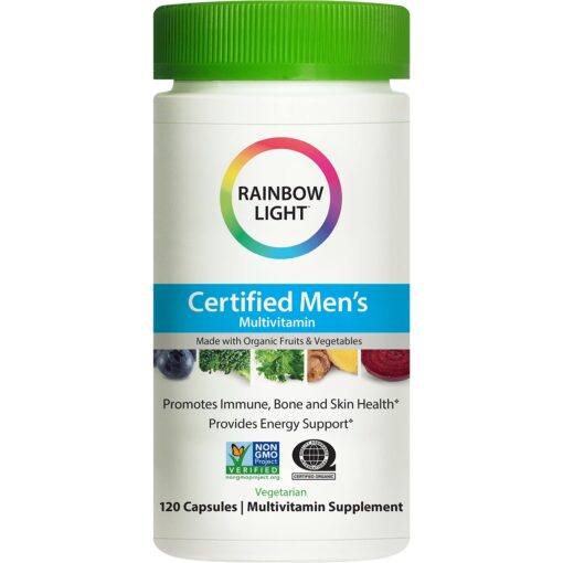 Rainbow Light Multivitamin for Men, Vitamin C, D & Zinc, Probiotics, Men's Multivitamin Provides High Potency Immune, Heart, & Liver Support, Non-GMO, Vegetarian, 120 Tablets Certified Men's 120 Count (Pack of 1)