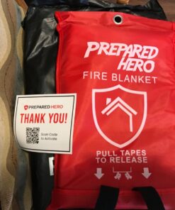 Prepared Hero Emergency Fire Blanket - 4 Pack - Fire Suppression Blanket for Kitchen, 40” x 40” Fire Blanket for Home, Fiberglass Fire Blanket 4-pack 21 71ENvS2vK2L