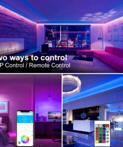 DAYBETTER Led Strip Lights 130ft Color Changing Lights Strip for Bedroom, Desk, Home Decoration, with Remote and 24V Power Supply 24 71EO DHollL