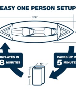 Sea Eagle SE370 Inflatable Sports Kayak -1-3 Person-Portable Stowable & Lightweight-with Seat(s), Paddle(s), Pump and Bag SE370 Sports Kayak Pro 27 71EO zaj02L