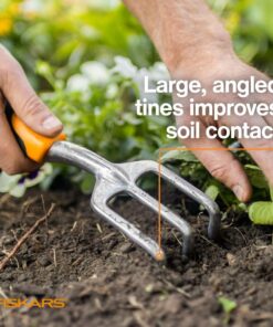 Fiskars Ergo Cultivator - Heavy Duty Gardening Hand Tool with Hang Hole - Lawn and Yard Tools - Black/Orange 16 71EOCGdvwBL