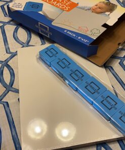 Scribbledo 6 Pack Small White Board Dry Erase Classroom Pack Boards 9"x12” Personal Whiteboards for Students Teachers School Supplies Lapboards l 6 Mini Whiteboard Erasers Included Set of 6 Boards & 6 Erasers 29 71EOIapIDZL 1