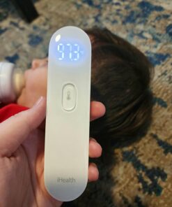 iHealth No-Touch Forehead Thermometer, Infrared Digital Thermometer for Adults and Kids, Touchless Baby Thermometer, 3 Ultra-Sensitive Sensors, Large LED Digits, Quiet Vibration Feedback, Non Contact White 37 71EP48s21uL