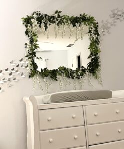 4Pcs 6.6Ft/Piece Artificial Flowers Silk Wisteria Garland-Dearhouse Artificial Wisteria Vine Rattan Silk Hanging Flower for Home Garden Outdoor Ceremony Wedding Arch Floral Decor (White) White 34 71EPFiQ5lL