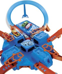 Hot Wheels Track Set with 1:64 Scale Toy Car, 4 Intersections for Crashing, Powered by a Motorized Booster, Criss-Cross Crash Track (Amazon Exclusive) 19 71EQriUhTdL