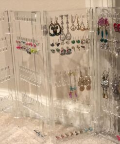 TheJD Foldable Acrylic Earring Screen Stand Holder - Upto 144 Pairs Earring Display Showcase Folderble Stand 27 71EQzze2L3L
