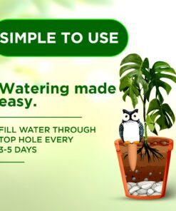 MIMA2672 Large Size Owl Plant Watering Globes Shapes - 4 Self Watering Spikes Automatic Plant Waterer Irrigation Drippers -Plant Watering Devices Keep Indoor & Outdoor Plants Nourish OWL - white yellow purple blue 12 71EReU7FTJL