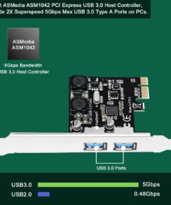 FebSmart 2-Ports Superspeed 5Gbps USB 3.0 PCI Express Expansion Card for Windows, MAC OS X and Linux Desktop PCs, Built in Self-Powered Technology, No Need Additional Power Supply (FS-U2S-Pro) FS-U2S-Pro 20 71ESKkLp7rL