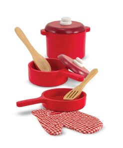 Melissa & Doug Deluxe Wooden Kitchen Accessory Set - Pots & Pans (8 pcs) , Green , H: 12 x W: 12 x D: 5 21 71ESd1yCchL