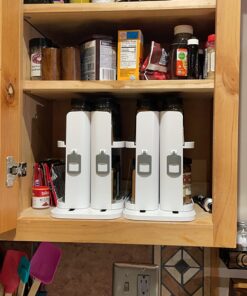 Cabinet Caddy SNAP! Sliding Spice Rack Organizer for Cabinet, Just Pull & Rotate, 3 Snap-In Shelves Adjust for 5 Levels of Storage, Magnetic Modular Design, Non-Skid Base, 8.9”H x 6.1”W x 10.8”D 44 71ESfibxzEL