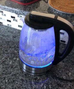 Hamilton Beach 1.7 L Glass Electric Kettle for Tea and Water, Cordless, LED Indicator, Auto-Shutoff and Boil-Dry Protection, Brushed Metal (40865), Clear Glass Kettle - Discontinued 30 71ETx5XkF7L 1