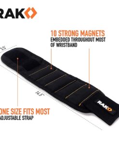 Alternative view of RAK Magnetic Wristband for Holding Screws, Nails and Drill Bits for Men - Made from Premium Ballistic Nylon with Lightweight Powerful Magnets - Stocking Stuffer for Men Black 1pack