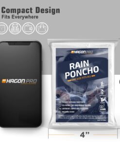 Hagon PRO Disposable Rain Ponchos for Adults (5 Pack) One Size Clear 17 71EUUybRVL