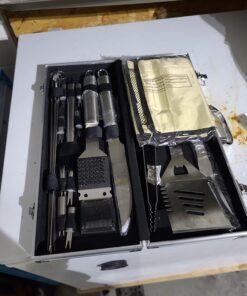 ROMANTICIST Complete Grill Accessories Kit - The Very Best Grill Gift on Birthday Wedding - Professional 21PC BBQ Accessories Set with Case for Outdoor Camping Grilling Smoking SILVER-1 39 71EUVblaTgL