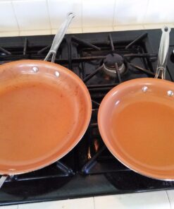 Red Copper 10 inch Pan by BulbHead Ceramic Copper Infused Non-Stick Fry Pan Skillet Scratch Resistant Without PFOA and PTFE Heat Resistant From Stove To Oven Up To 500 Degrees 1 24 71EVD2LyjFL