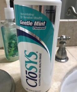 CloSYS Sensitive Mouthwash, 32 Ounce, Gentle Mint, Alcohol Free, Dye Free, pH Balanced, Helps Soothe Mouth Sensitivity, Fights Bad Breath Fresh Breath 32 Fl Oz (Pack of 1) 25 71EW R gwWL