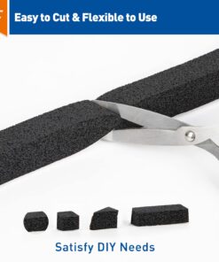 MAGZO Adhesive Foam Weather Stripping 1 Inch W X 1 Inch T, Thick Window Air Conditioner Sealer Open Cell High Resilience, Total Length 13 Feet (6.5ft x 2 Rolls) 1in x 1in x 13FT 18 71EW0YD7eL