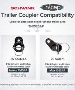 Coupler Hitch Attachments for Instep and Schwinn Bike Trailers, Flat and Angled Couplers for a Wide Range of Bicycle Carriers, Trailer Sizes, Models, and Styles Flat Coupler 22 71EW7lD990L