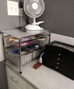 Simple Houseware Stackable 2 Tier Sliding Basket Organizer Drawer, Chrome 2-Tier 38 71EXQ4bwWWL