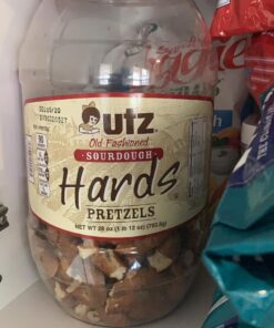 Utz Old Fashioned Sourdough Hard Pretzels – 28 oz Barrel – Big and Thick Classic Pretzel Knot Twist, Crunchy Sourdough Pretzel with Zero Cholesterol Sourdough Hards 1.75 Pound (Pack of 1) 25 71EYB9x9KKL