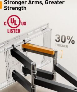 Perlegear UL Listed Full Motion TV Wall Mount for 42-85 inch TVs up to 132 lbs, TV Mount with Dual Articulating Arms, Tool-Free Tilt, Swivel, Extension, Leveling, Max VESA 600x400mm, 16" Studs, PGLF8 21 71EYYyEcyKL