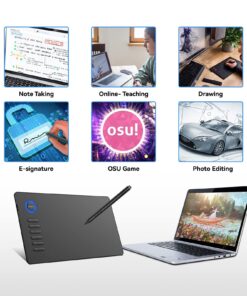 VEIKK A15 Drawing Tablet 10X6 Inch Graphics Tablet with 12 Shortcut Keys and Battery Free Pen (8192 Level) A15 Blue 16 71EYs Xac8L