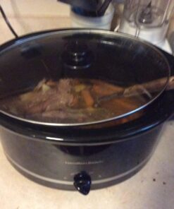 Hamilton Beach Slow Cooker with 3 Cooking Settings, Dishwasher-Safe Stoneware Crock & Glass, 8-Quart Built-In Lid Rest, Black 8-Quart; Built-In Lid Rest 19 71EZquaX1aL