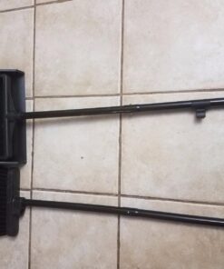 Carlisle FoodService Products Duo-Pan Upright Dust Pan and Broom Broom Set with Clip for Floor Cleaning, Restaurants, Office, And Janitorial Use, Plastic, 36 Inches, Black 36 Inches (Pack of 1) 46 71EZxBhNMEL