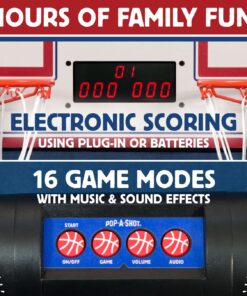 Pop-A-Shot - Home Dual Shot | Arcade Basketball Fun at Home | Infrared Sensor Scoring | 16 Game Modes | 7 Balls | Foldable Storage | for All Players Blue and White 28 71Ea51IAU2L
