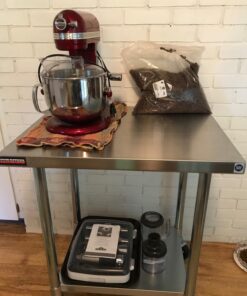 DuraSteel Food Prep Stainless Steel Table - 24 x 30 Inch Metal Table Cart - Commercial Workbench with Caster Wheel - NSF Certified - For Restaurant, Warehouse, Home, Kitchen, Garage, Chrome 24" x 30" Table + 4 Casters Table + One Shelf 36 71EarGYW2eL