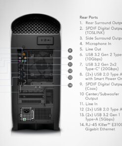 Alienware Aurora R15 Gaming Desktop - Intel Core i9-13900F, 32GB DDR5 RAM, 1TB SSD, NVIDIA RTX 4070 Ti GDDR6X, Liquid Cooling, Windows 11 Home - Dark Side of The Moon RTX 4070Ti 21 71EayyUcXpL