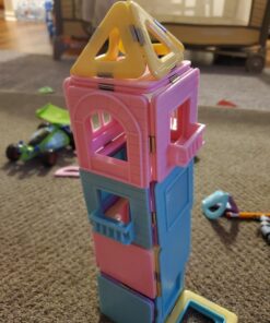 MAGBLOCK 102 Piece Magnetic Tiles Toys for 3 4 5 Year Old Girls Boys, Castle Magnet Toy Building Block for Kids Toddlers, Magnetic Blocks Montessori STEM Toys for Toddler Girls Gifts 36 71EbYRomUWL