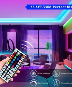 Tenmiro 65.6ft Led Strip Lights, Ultra Long RGB 5050 Color Changing LED Light Strips Kit with 44 Keys Ir Remote Led Lights for Bedroom, Kitchen, Home Decoration 32 71EbvmJJf1L