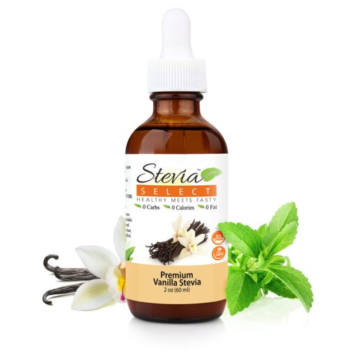 Stevia Select Vanilla Pure Stevia Extract - Liquid Zero Calorie Sweetener - All Natural Liquid Stevia Extract Sweetener Liquid - Keto Sugar Stevia Liquid - Keto Sweetener & Sugar Alternative 2 Oz 2 Fl Oz (Pack of 1)