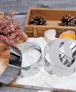 HcirjhieCookie Cutter Set, Stainless Steel Dessert Rings,4 Pc. Kit, Round Metal Baking Rings for Pastry, Biscuits, and Dough Cutting, Cakes Mousse Molding Layering Cake Cutter 8 71EcLQcWWeL