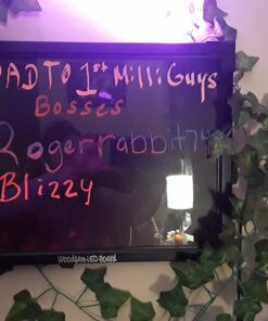 Woodsam Dry Erase Led Board - 16" x 12" Erasable Neon Writing Message Drawing Sign Board with 2 Liquid Chalk Markers for Home/Shop #1 16" X 12" 28 71EcfjjScxL