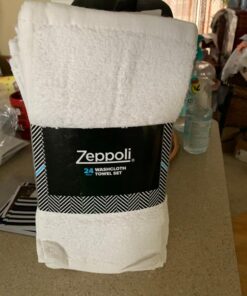 Zeppoli 24-Pack Washcloths | 100% Natural Cotton, 12 x 12 Inches, Commercial Grade Washcloth, Machine Washable Cleaning Rags and Wash Cloths for Bathroom 24 Pack 30 71EdscFcPWL