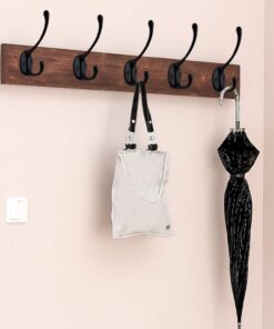 IBosins 10 Pack Heavy Duty Dual Coat Hooks Wall Mounted with 40 Screws Retro Double Hooks Utility Black No Rust Hooks for Coat, Scarf, Bag, Towel, Key, Cap, Cup, Hat (Black) 21 71EendNonL