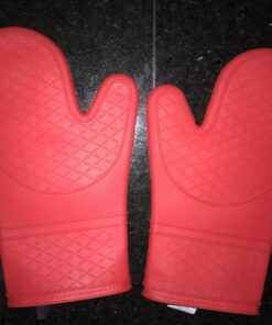 Kitchen Elements Ultra-Flex Red Silicone Kitchen Cooking Mitt, 1 Pair 3 71Ef034tvPL