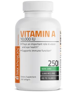 Bronson Vitamin A 10,000 IU Premium Non-GMO Formula Supports Healthy Vision & Immune System and Healthy Growth & Reproduction, 250 Softgels 250 Count (Pack of 1) 23 71EgJgCnKL