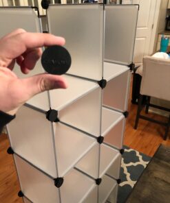 C&AHOME Cube Storage, 9-Cube Plastic Closet Cabinet Organizer, DIY Stackable Bookshelf, Modular shelving Units Ideal for Home, Office, Kids Room, 36.6"L x 12.4" W x 48.4" H Translucent White SBTM3009A Transparent White 43 71EhtPgnCL