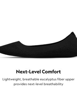 Allbirds Women’s Tree Breezers, Knit Ballet Flats, Slip-On Everyday Round Toe Shoes, Machine Washable Made with Natural Materials 5 Jet Black (Black Sole) 9 71Ei61CqkRL