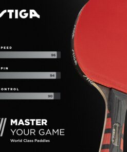 STIGA Evolution Performance Ping Pong Paddle - 6-ply Light Blade - 2mm Tournament-Approved Premium Sponge - Flared Handle for Next-Gen Grip & Control - Performance Table Tennis Racket Original Version 26 71Ei74ZjrNL