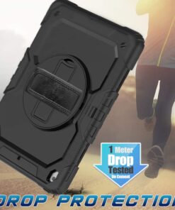 New iPad 9th/8th/7th Generation Case 2021/2020/2019 10.2 Inch with Tempered Glass Screen Protector & Pencil Holder | Rugged Protective Kids iPad 10.2 Case Cover w/Stand Hand Shoulder Strap |Black Black 40 71EiiY8cbBL 1