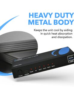 OREI 4K 1x4 HDMI Splitter 1 in 4 Out - Ultra HD @ 30 Hz 1x4 Ver. 1.4 HDCP, Power HDMI Supports 3D Full HD 1080P for Xbox, PS4 PS3 Fire Stick Blu Ray Apple TV HDTV - Adapter Included 17 71EiswOmGEL