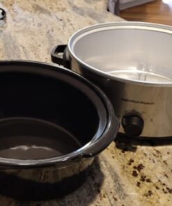 Hamilton Beach 6-Quart Slow Cooker with 3 Cooking Settings, Dishwasher-Safe Stoneware Crock & Glass Lid, Silver (33665G) 33 71Ej0q6HDOL