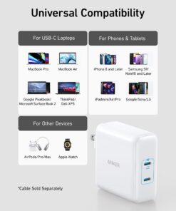 Mac Book Pro Charger, Anker 100W Fast Charger, 2 Port Power Adapter - Compatible With USB C Devices Including MacBook Pro/Air, iPad Pro, iPhone 15/Pro/Pro Max, Google Pixelbook (Cable Not Included) 24 71Ek5tBOd6L