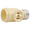 Power Gear 2-Outlet Socket Adapter, Add 2 Outlets to a Bulb Socket, 2 Prong, Polarized Outlets, Medium Base Socket, Use in Workshop, Garage or Utility Room, UL Listed, Light Almond, 54178 9 71EkB1yiQ2L